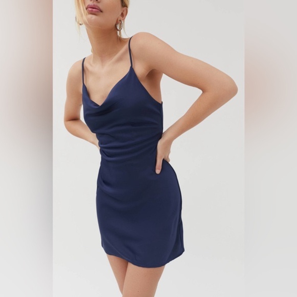 NWT Urban Outfitters Mallory Cowl Neck Mini Slip Dress Size M